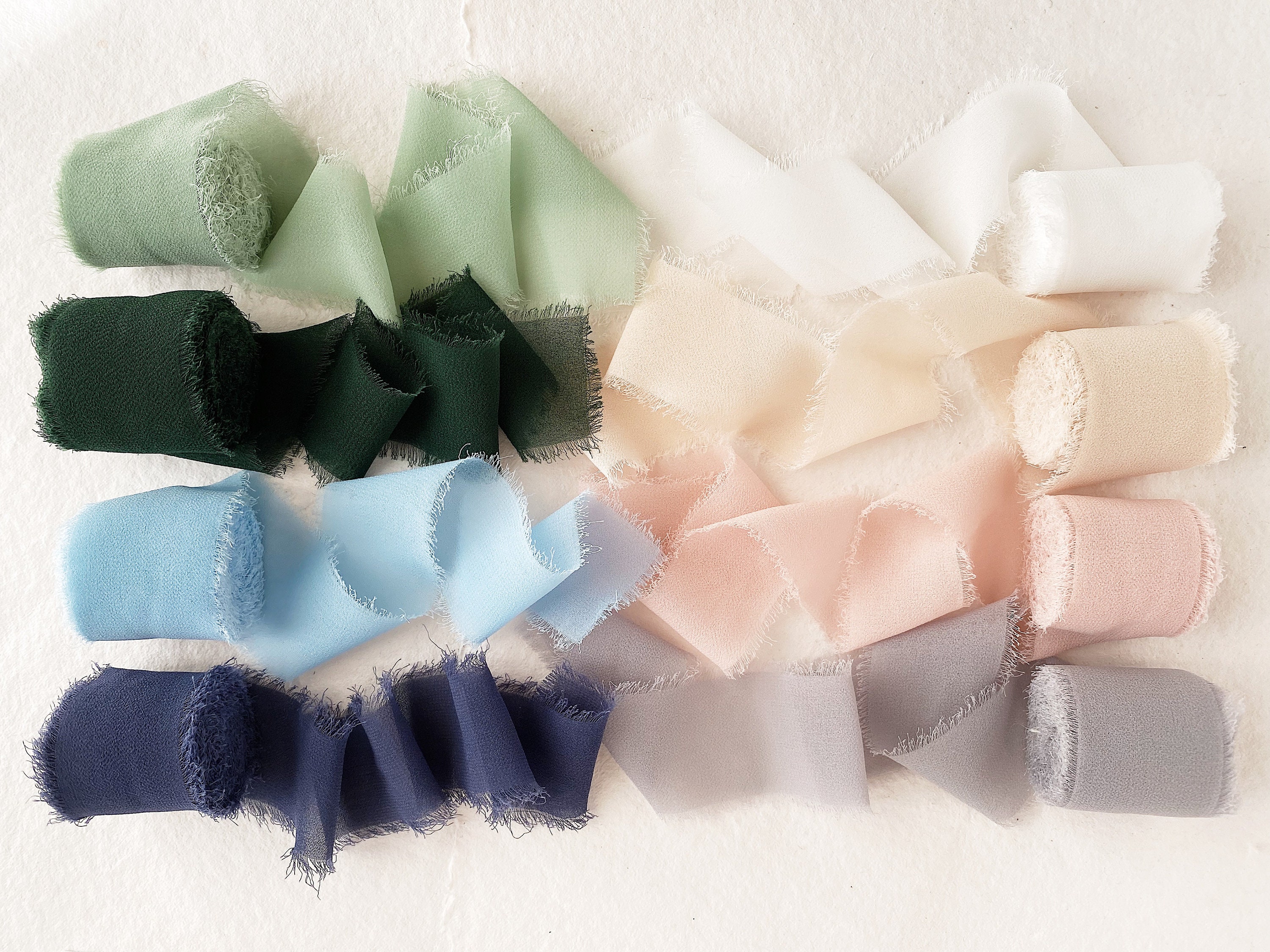 Silk Ribbons with Frayed Edges in 28 Colors - 5 YARDS – Ribbons