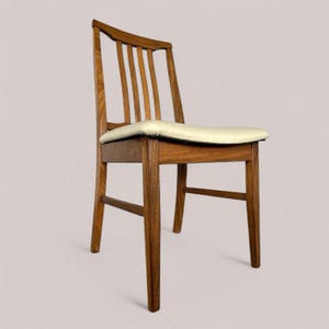 Set of 4 Mid-Century Solid Teak Dining Chairs – Slatted Back, 1960s Design