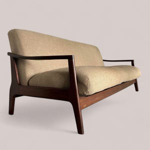 Danish Mid Century Day Bed Sofa Bed with Teak Frame