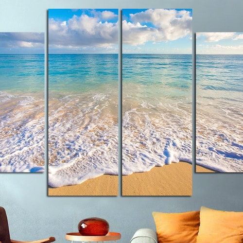 Beach Canvas Prints Sea Landscape Nautical Photo Coastal Etsy