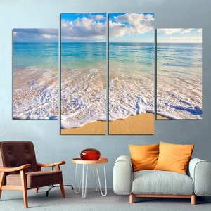 Blue Sea Landscape Ocean Wall Art Coastal Wall Art Nautical Decor Tropical Wall Art Summer Beach Wall Art Extra Large Wall Art