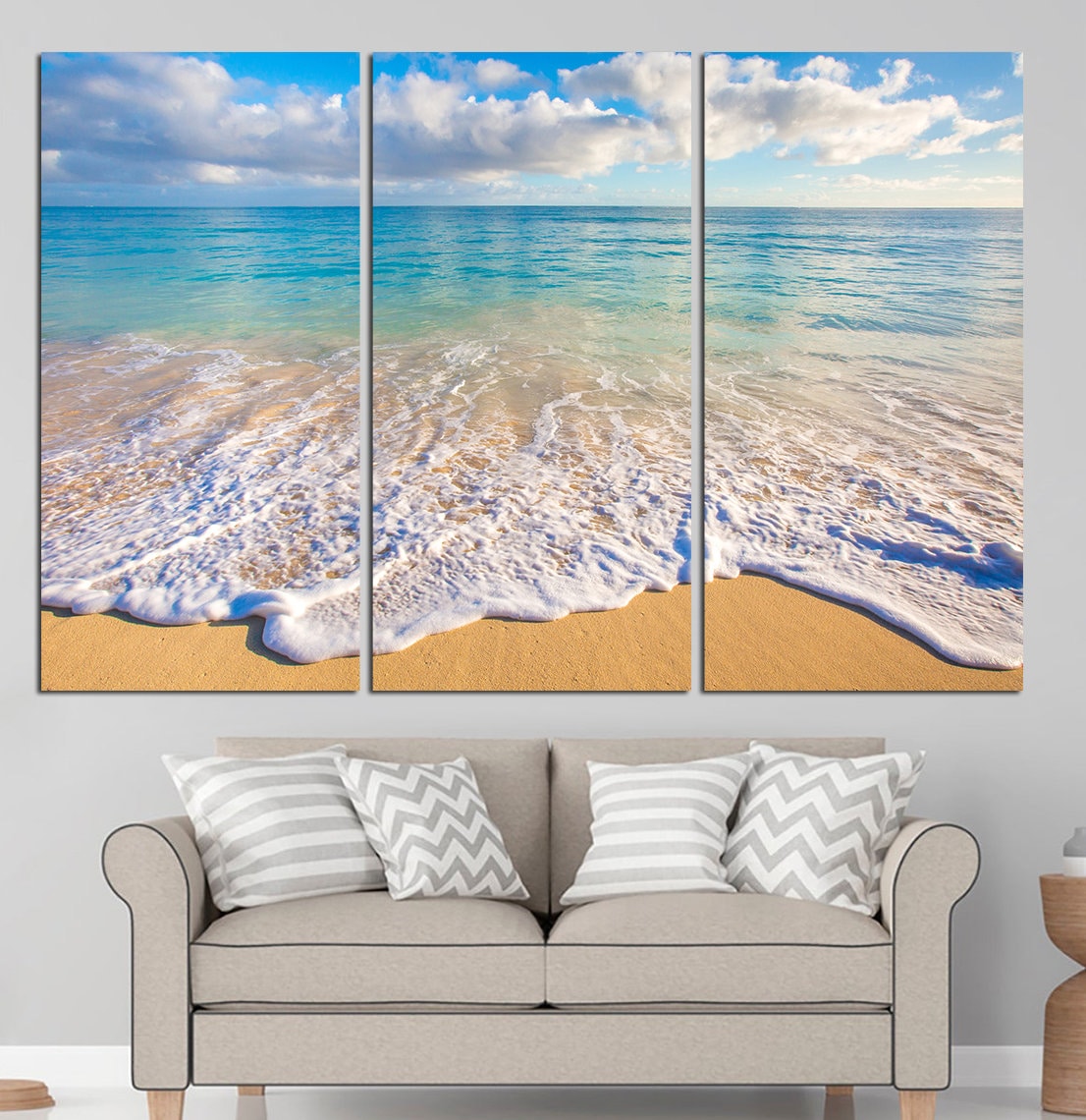 Blue Ocean Canvas Wall Art Beach Coastal Print Nautical Decor - Etsy