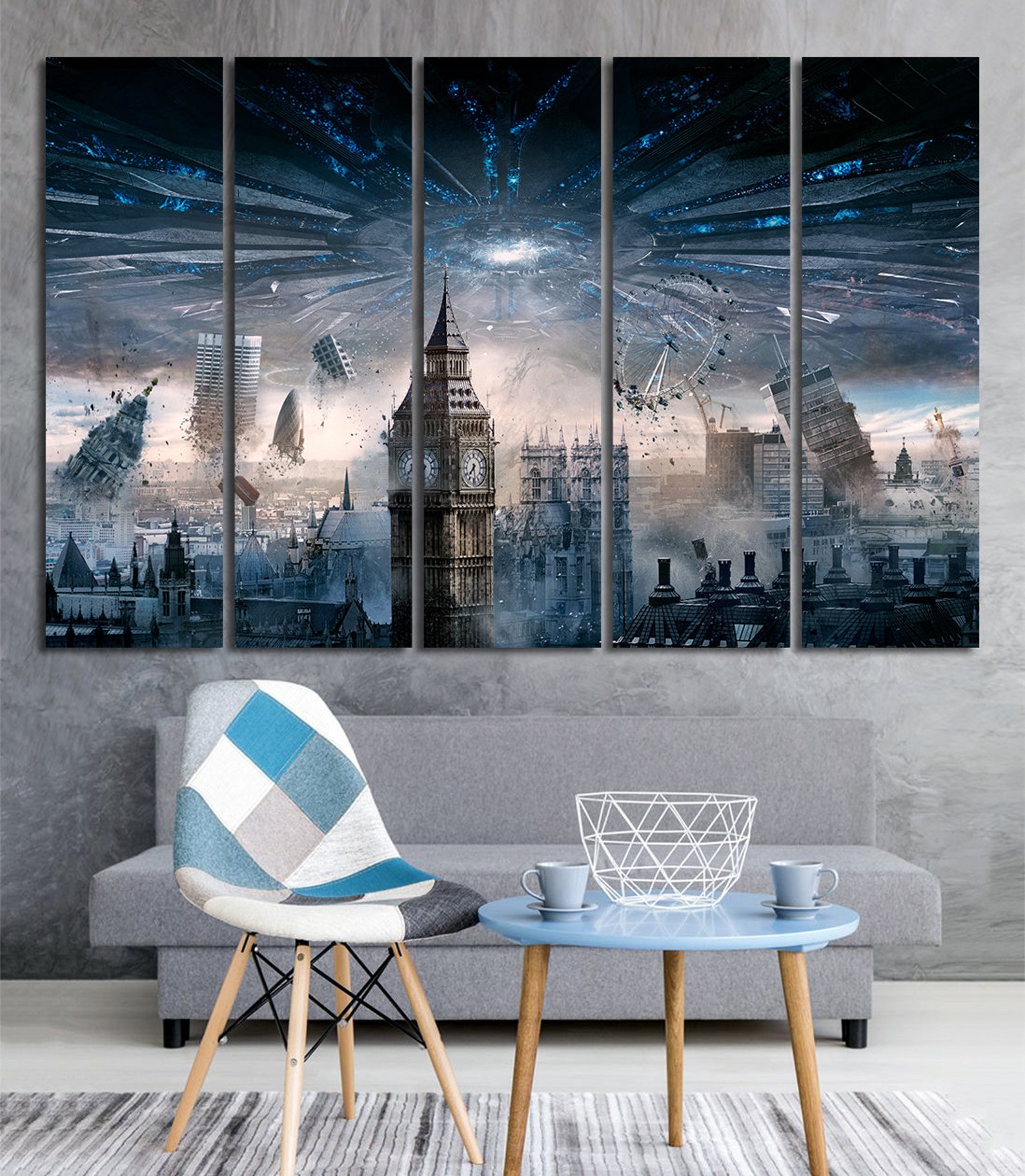 London wall art City skyline London canvas Original artwork | Etsy