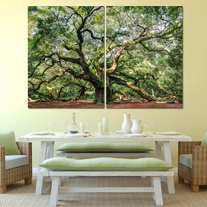 Angel oak canvas wall art Tree of life wall decor Charleston Landscape print Green Forest wall art Aesthetic room decor Extra large wall art