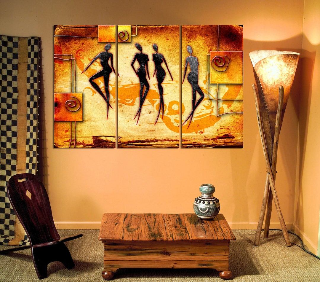 Modern Contemporary African Wall Art Africa Style Canvas Etsy