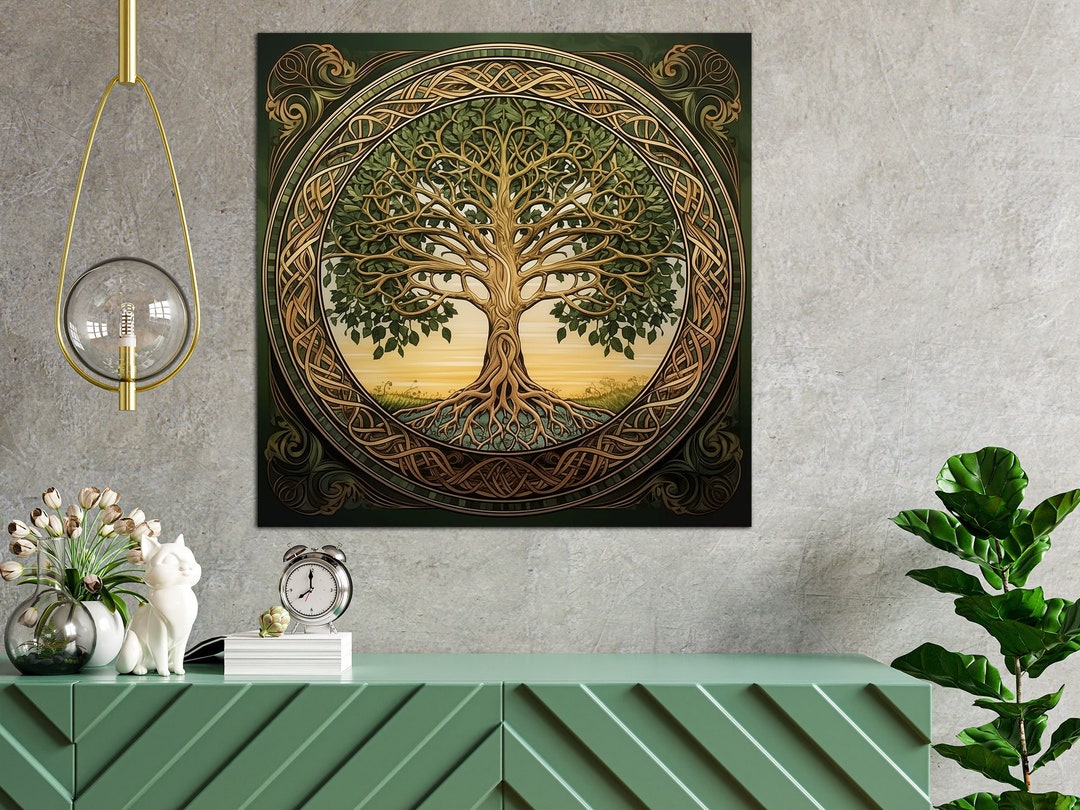 Yggdrasil Tree of Life Canvas Wall Art Apartment Decor Norse Celtic ...