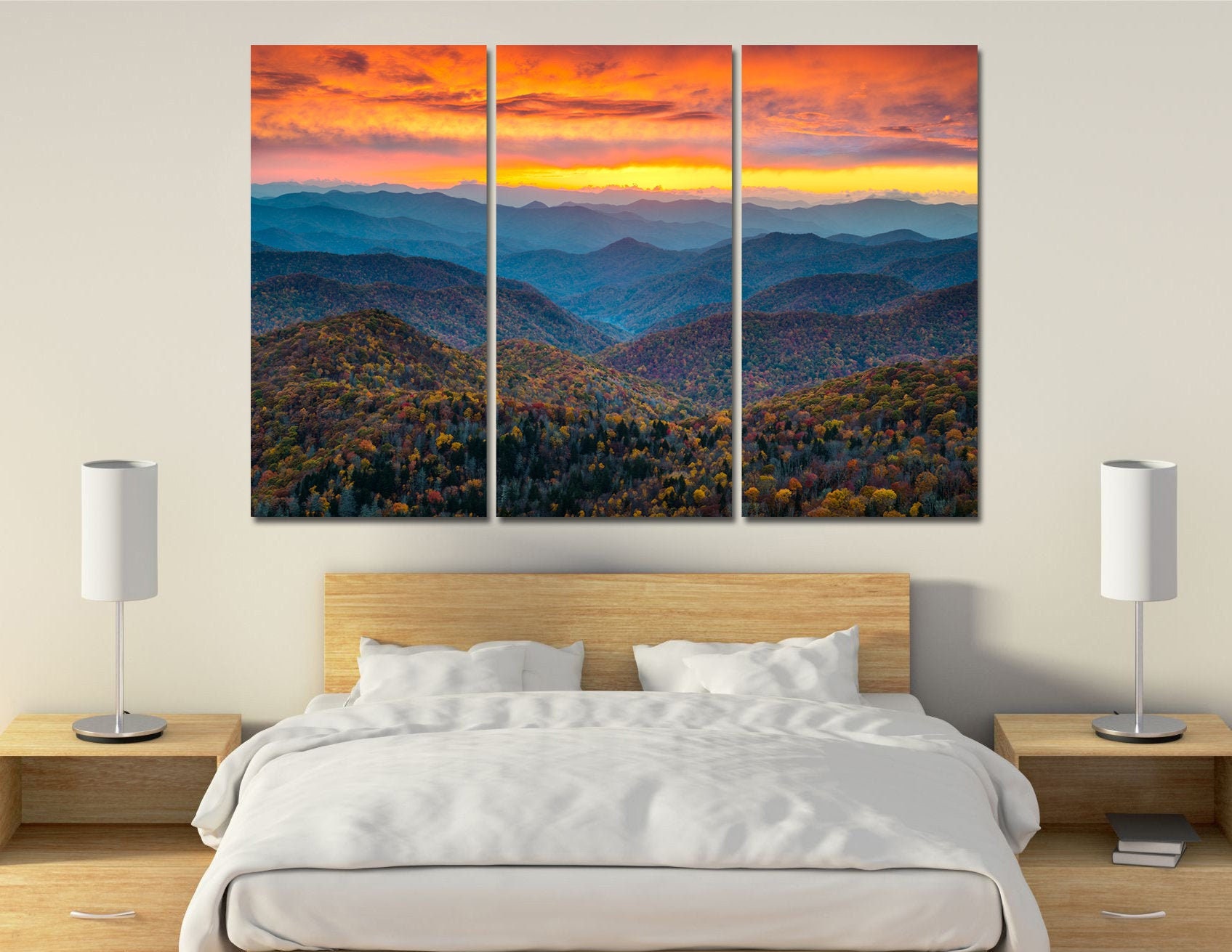 Sunset in mountain canvas Nature wall art Great Smoky Etsy