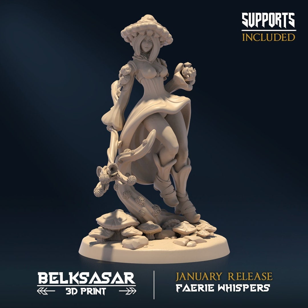 Miniature Myconid Spore Queen Pour D&D - Résine Imprimée 3D 8K, Peinture à Faire, Set Spores Of Decay