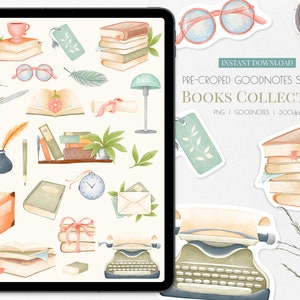 Livros adesivos de Goodnotes | Bonito de volta às etiquetas digitais do planejador da escola de <br> Entrega Rápida? Adesivos digitais educativos pré-cortados | De volta às aulas png arquivos