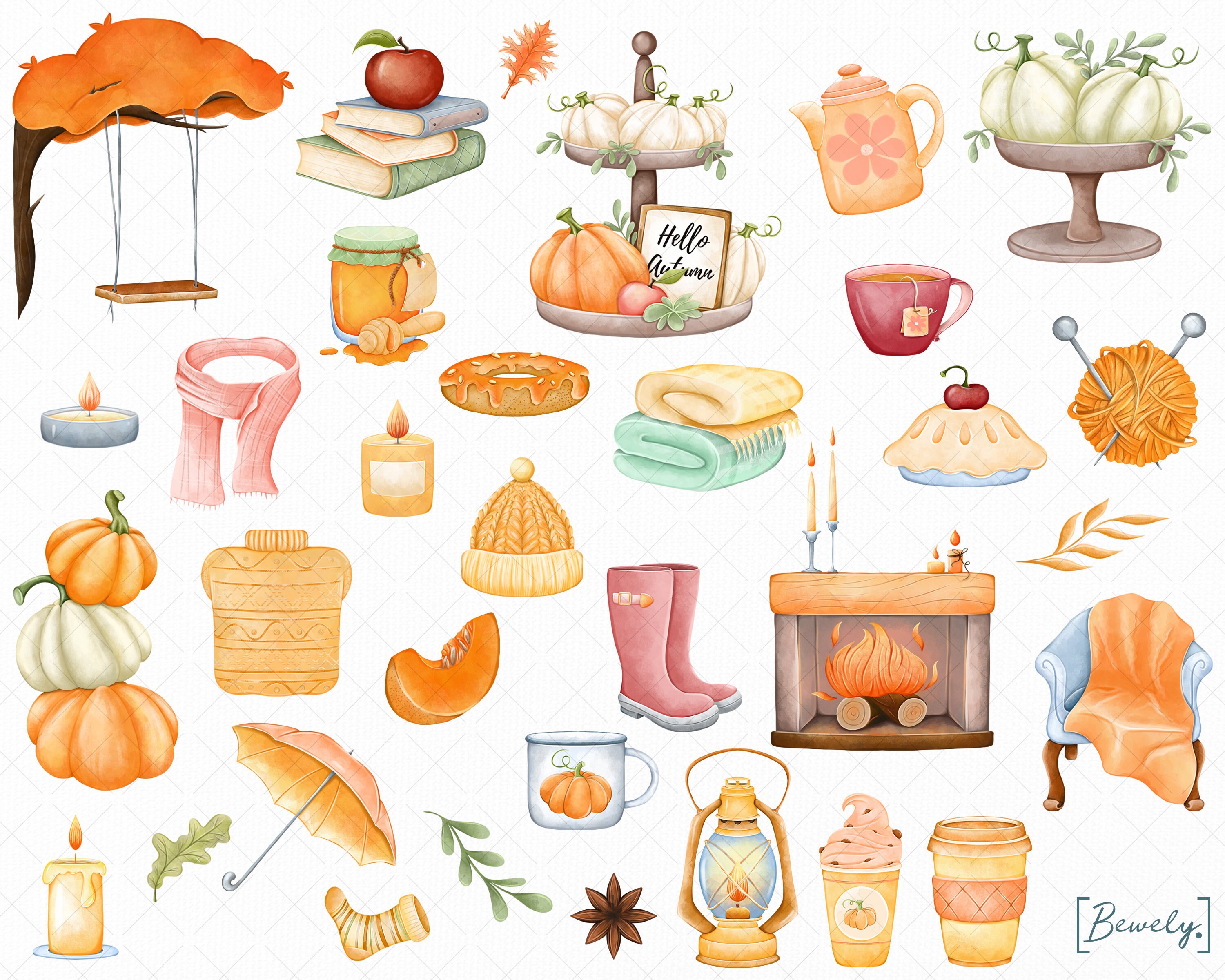 Cozy Autumn Goodnotes Stickers Cute Fall Planner Stickers Etsy