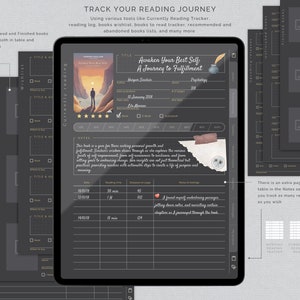 Digitales Lesetagebuch Dunkelmodus Lesezeichen Buchbesprechung und Bibliothek-Tracker für Goodnotes Leseplaner für iPad Bild 5
