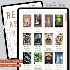 Diario di lettura digitale / Tracker di libri / Recensione di libri e tracker di biblioteca per Goodnotes / Pianificatore di lettura per iPad / Pianificatore di ritratti