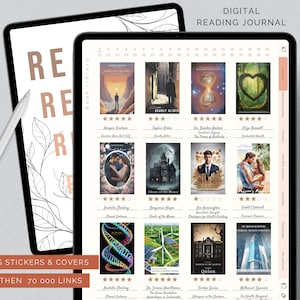 Digital Reading Journal | Book tracker | Book review and Library tracker for Goodnotes | Reading planner for iPad |  Portrait planner