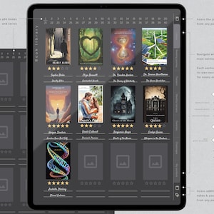 Digitales Lesetagebuch Dunkelmodus Lesezeichen Buchbesprechung und Bibliothek-Tracker für Goodnotes Leseplaner für iPad Bild 2