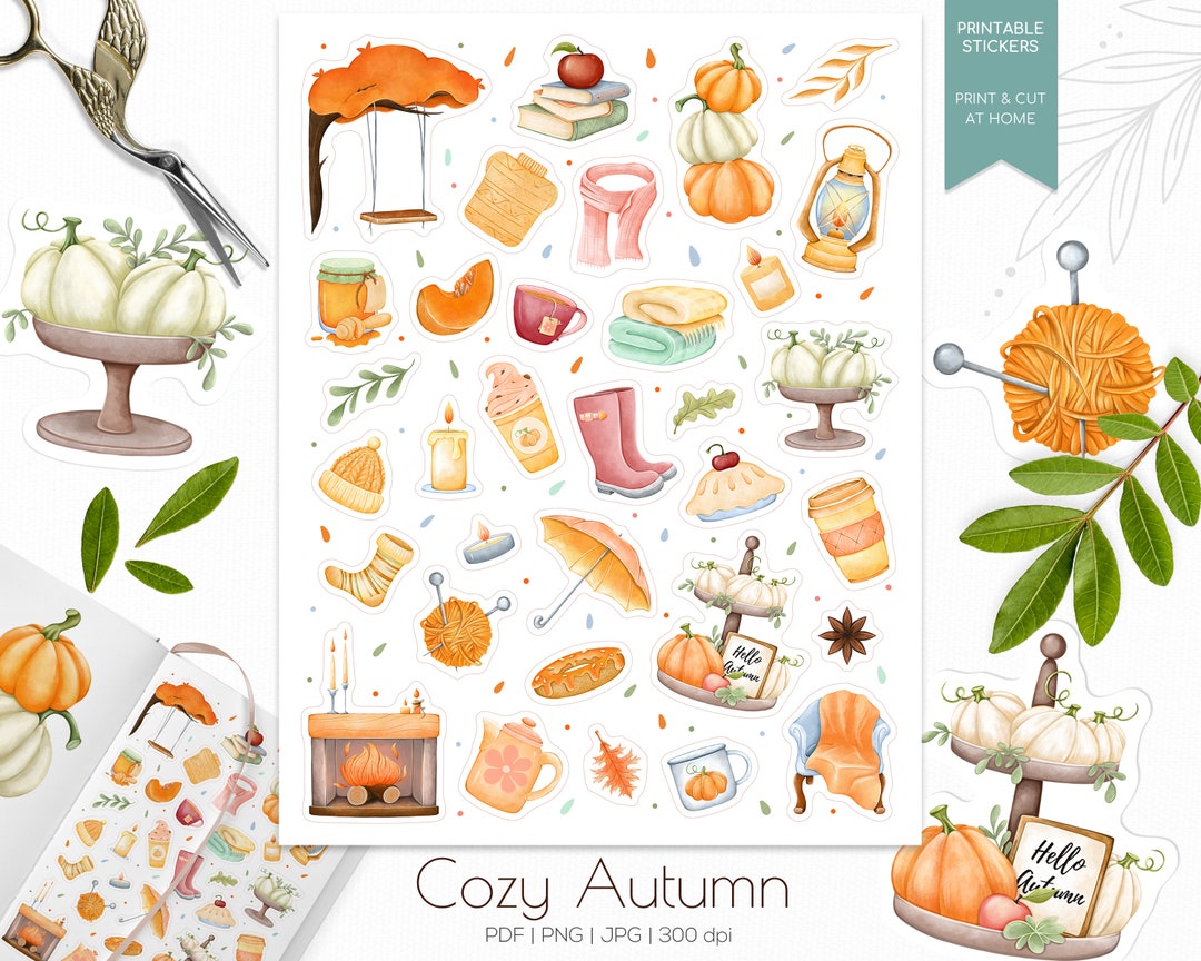 Autumn Sticker Sheet Fall Planner Stickers Bullet Journal Stickers Cute ...