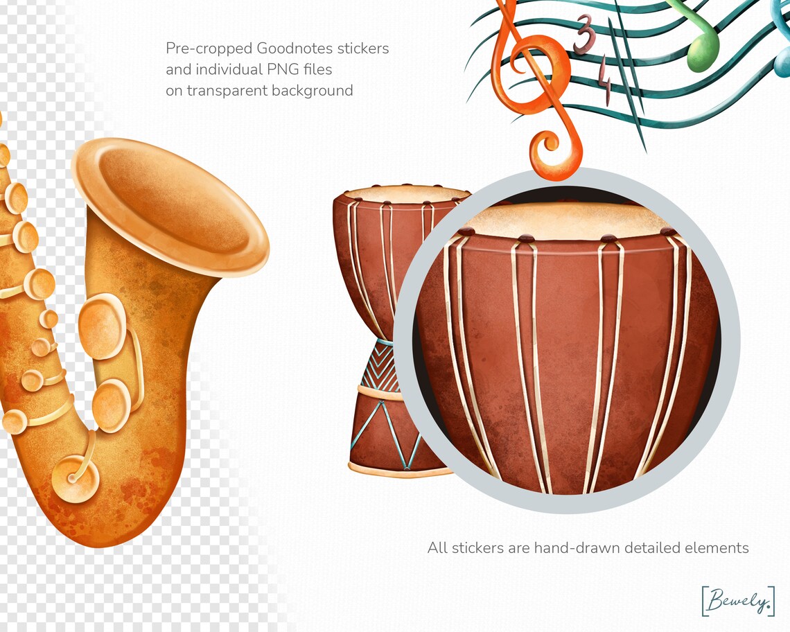 Music Goodnotes Stickers Cute Digital Planner Stickers Etsy