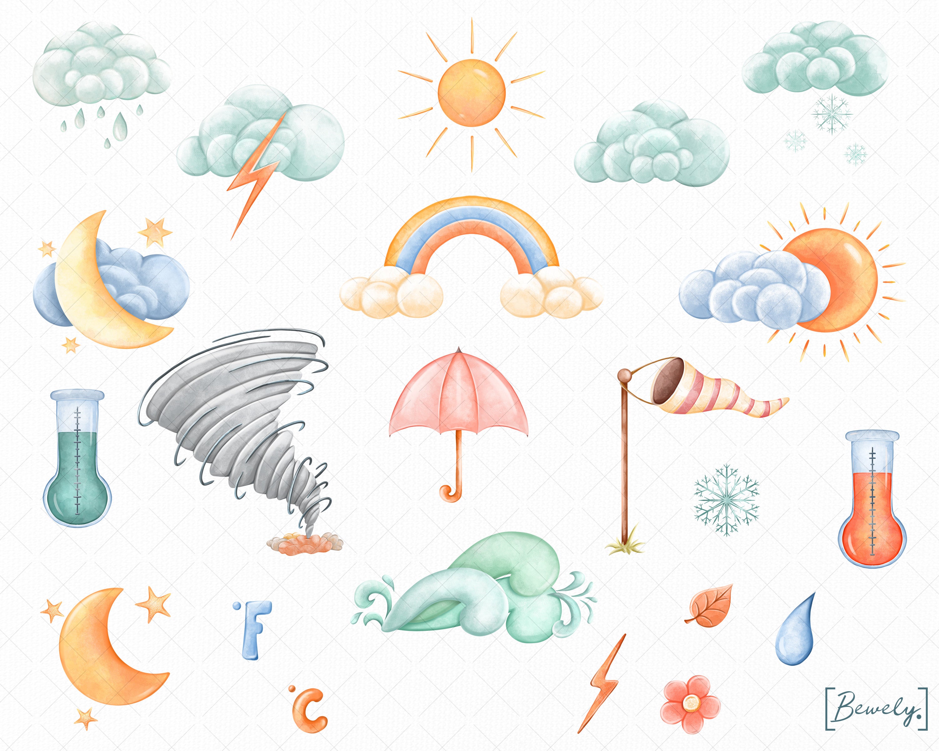 Weather Sticker Sheet Weather Planner Stickers Bullet - Etsy