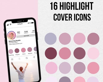 Blush Pink Instagram Highlight Icons, Social Media Story Covers (PNG)