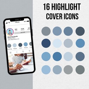 Nautical Blue Palette Instagram Highlight Icons, Solid Blues Instagram Story Highlight Covers, Social Media Icons