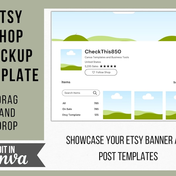 Etsy Shop Mockup Template, Digital Product Mockup, Canva Mockup Template, Etsy Mockup Bundle, product mockups