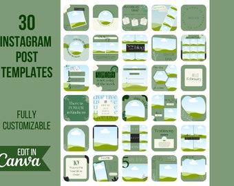 Forest Green Instagram Post Vorlagen, Canva Bearbeitbar (Digitaler Download)