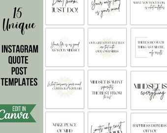 15 Positive Mind Instagram Vorlagen, Celestial IG Posts (Canva)