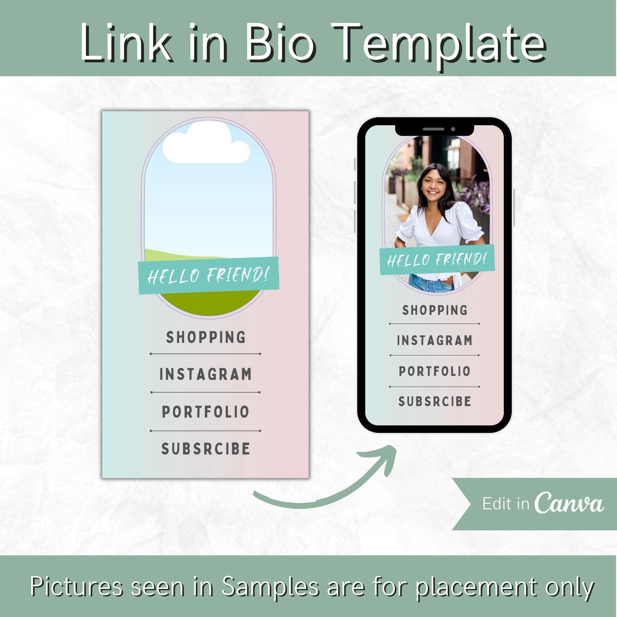 Gradient Link in Bio Template, Instagram Landing Page (digital Download ...