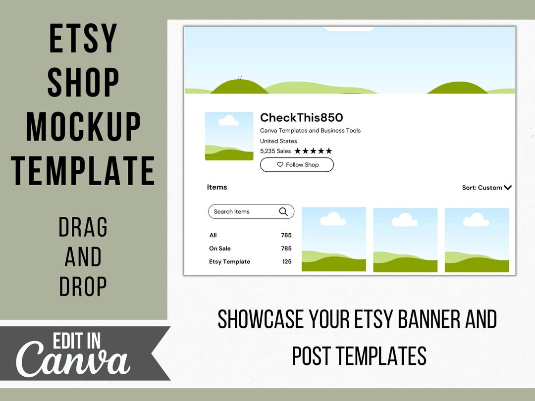 Etsy Shop Mockup Template, Digital Product Mockup, Canva Mockup