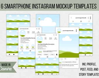 Instagram Mockup Vorlagen, bearbeitbare Canva Profil Mockups (Digitaler Download)