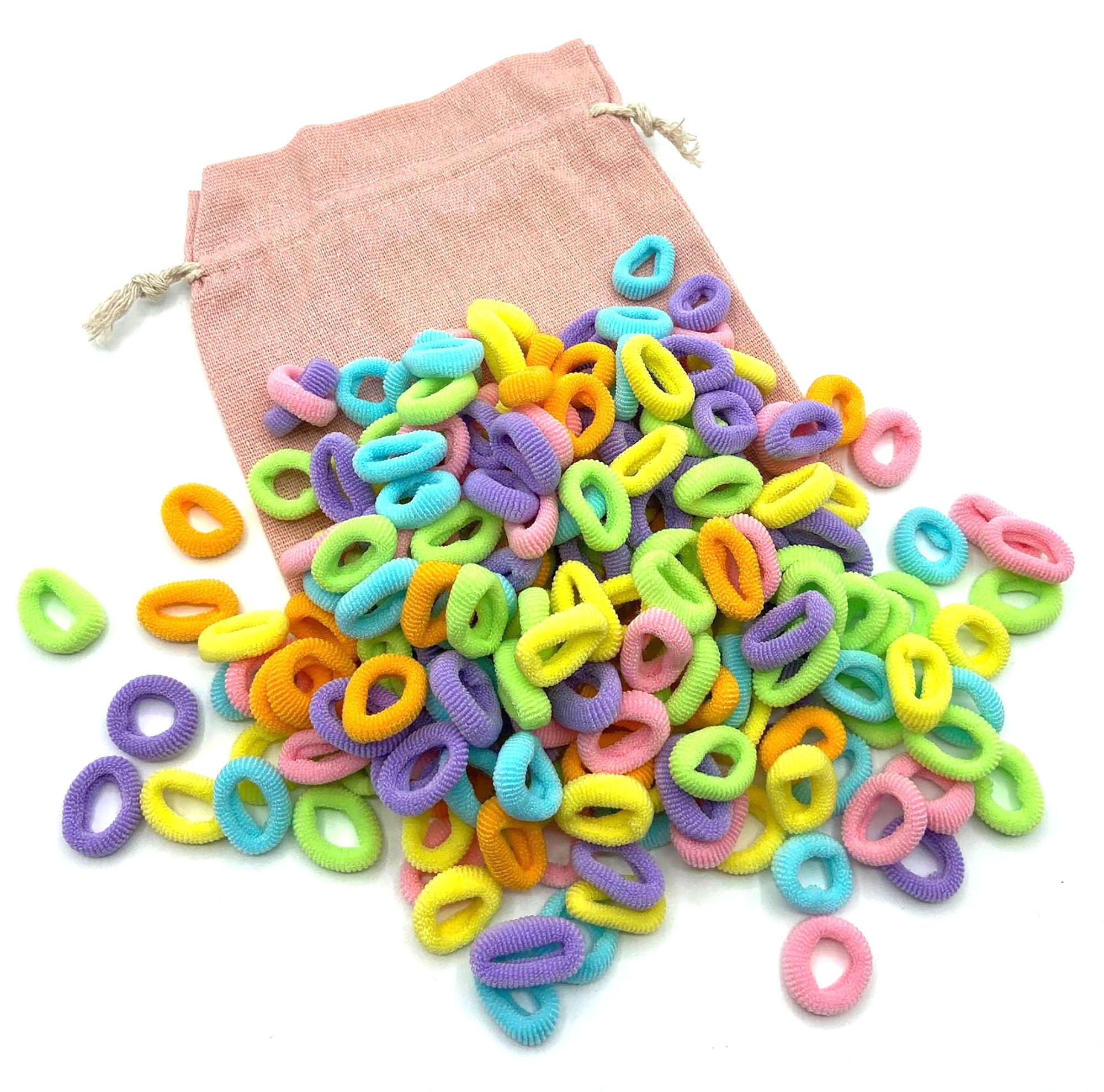 200 Mini Hair Ponios Endless Hair Elastics Bobbles Girls Hair