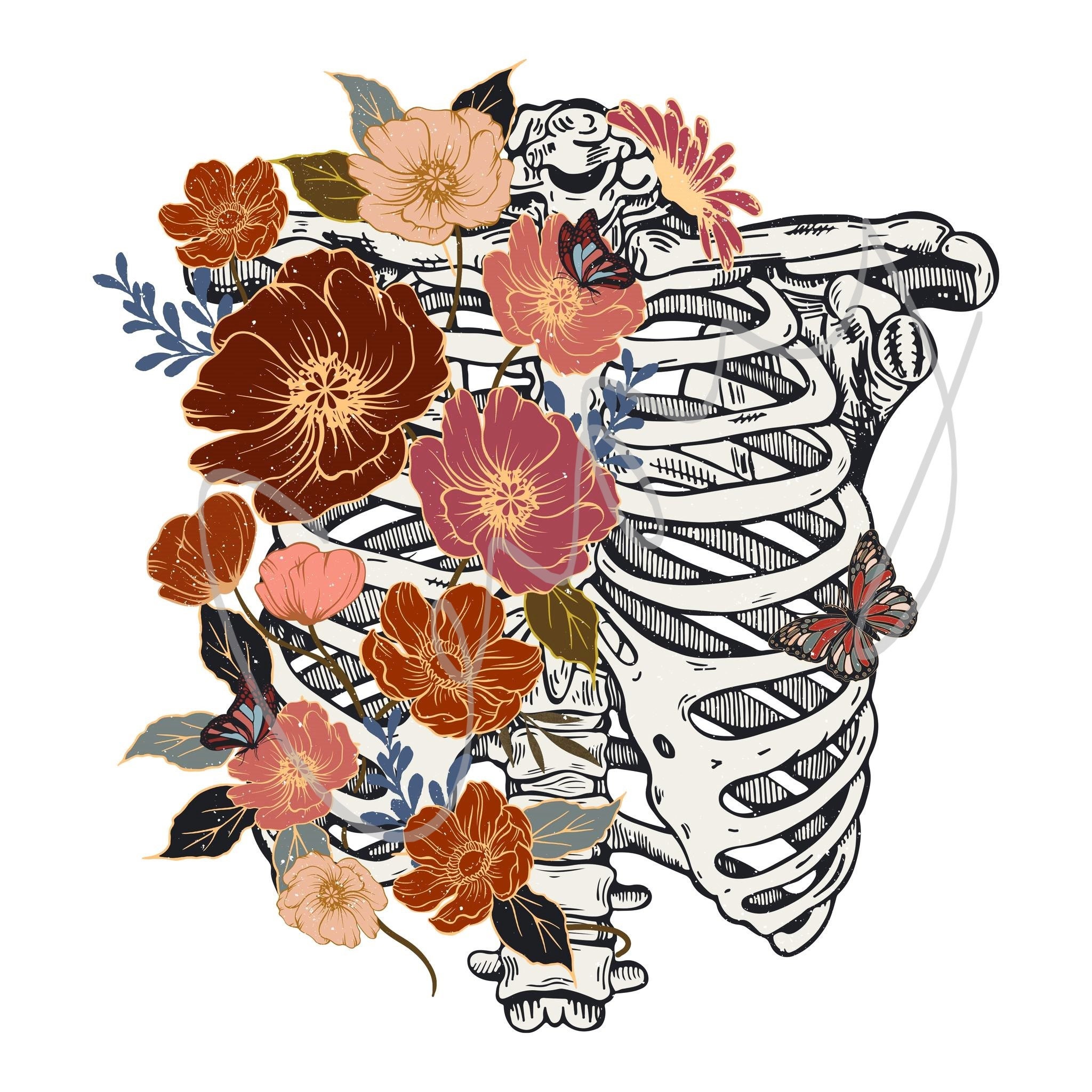 Skeleton Floral File - Etsy