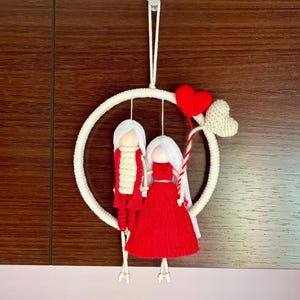 Makramee-Puppe / Valentinstag / personalisierter Schmuck / Geschenk / Weihnachten / Makramee-Figuren / Dekoration / für Paare / Baum / Makramee / Liebe / Paar