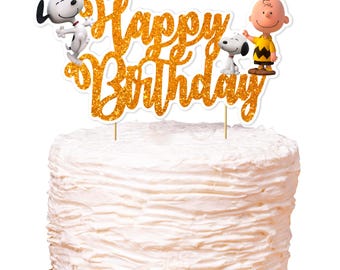 Charlie Broown Happy Birthday Cake Topper – Classic Cartoon Party Decoration, Whimsical Celebration Centerpiece, Nostalgic Dessert Table.