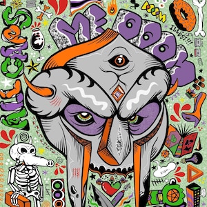 DOOMSDAY 02 // ( MF DOOM ) artist giclee print / cold press paper / portrait / homage / Halloween
