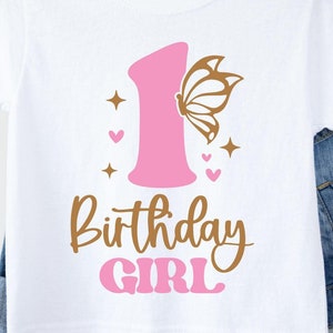 My 1st Birthday SVG - First Birthday Butterfly SVG - 1st Birthday Shirt - Digital Download - One First Birthday Girl Design - Cricut File