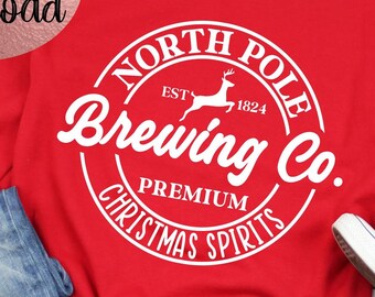 North Pole Brewing Co SVG - Cricut File - Instant Download - Cute Christmas Clipart - Christmas Sweater Design - Christmas svg png dfx
