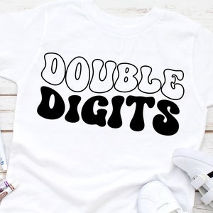 Deux chiffres SVG - neuvième anniversaire garçon chemise SVG - téléchargement immédiat - fichier Cricut - 10e anniversaire fille png - dix rétro SVG - 10 Silhouette