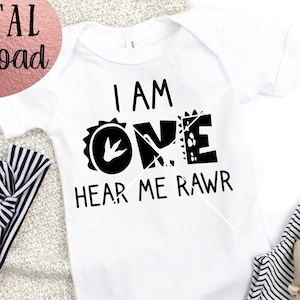 1st Dinosaur Birthday SVG - Dinosaur Birthday SVG - First Birthday Boy Shirt - Digital Download - Birthday Boy Clipart - One Birthday SVG