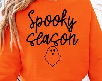 Spooky Season SVG PNG - Spooky Vibes - Halloween Shirt Design - Cricut File - Trendy Funny Halloween Quote Cute Ghost Sweater - Spooky PNG