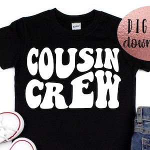Cousin Crew SVG - Cousin Squad - Big Cousin svg - Novo irmãozinho - Melhor camiseta de primo - Promovido a camiseta de primo grande - Arquivo Cricut - Retro