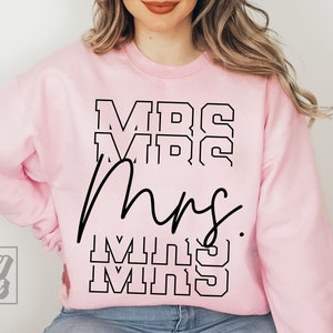 Mrs SVG - Varsity Braut für Design - Bachelorette SVG - Ich habe ja gesagt - Cricut Schnitt Datei - Verlobung png - Zukünftige Frau Shirt - Verlobte SVG