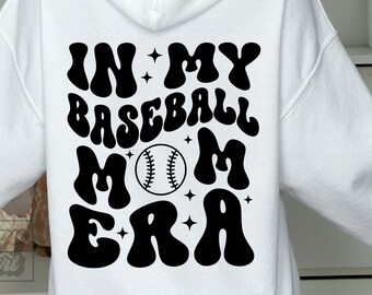 W mojej erze baseballowej mamy SVG - Koszulka baseballowa mamy SVG - Baseballowe klimaty - Home Run - Pobieranie cyfrowe - Tryb retro baseballu - Sezon baseballowy