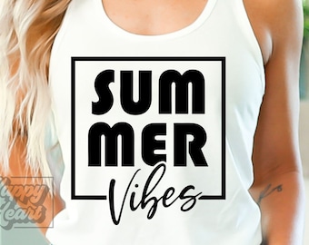 Summer Vibes SVG - Summertime SVG - Digital Download - Retro Cricut Cut File - Summer svg - Beach Life - Vacation - Hello Summer SVG
