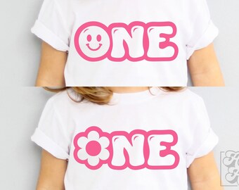 Groovy One SVG - First Birthday SVG - 1st Birthday Smiley Daisy - Digital Download - First Birthday Retro Disco - Cricut Cut File PNG Hippie