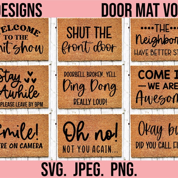 Doormat SVG Bundle - Greetings Doormat svg png - Cricut File - Instant Download - Funny Front Door Mat Design - DIY Doormat svg - Welcome