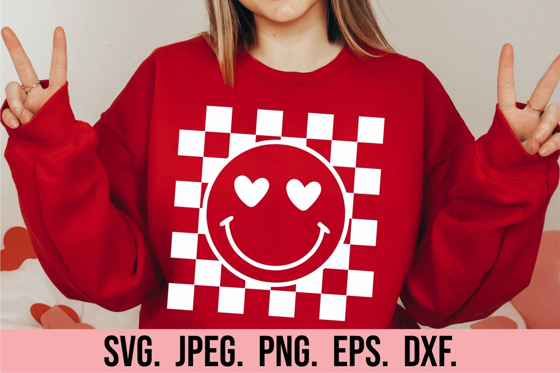 Retro Smiley Valentines Day SVG - Instant Download - Cricut Cut File ...