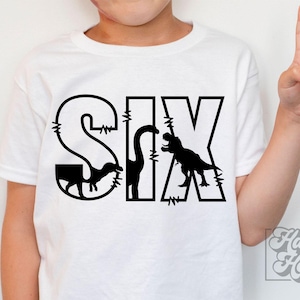 6th Birthday T Rex SVG - I am Six Dinosaur PNG - Sixth Birthday Boy Shirt - Digital Download - Birthday Boy - Six Birthday - Hear Me Rawr