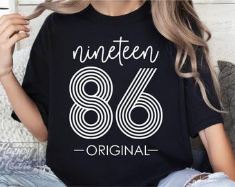 Vintage 1986 Original SVG PNG - Forty - 40th Birthday Design - Retro Hello 40 Birthday Shirt Design - Limited Edition - Cricut Cut File