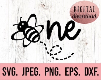 One Bee SVG - Birthday Bee SVG - 1st Birthday Shirt - Digital Download - First Birthday Girl Design - Bee Theme SVG - Bee Day Shirt png