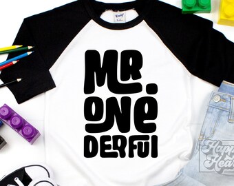 Mr Onederful SVG - First Birthday Boy SVG - 1st Birthday Shirt - Digital Download - First Birthday Design - Cricut Cut File PNG - One Design